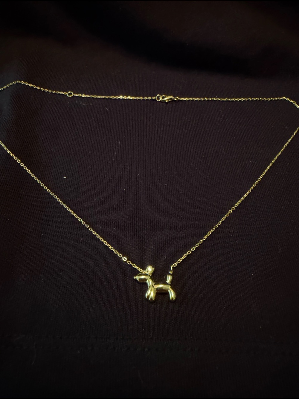 Gold Balloon Dog Necklace